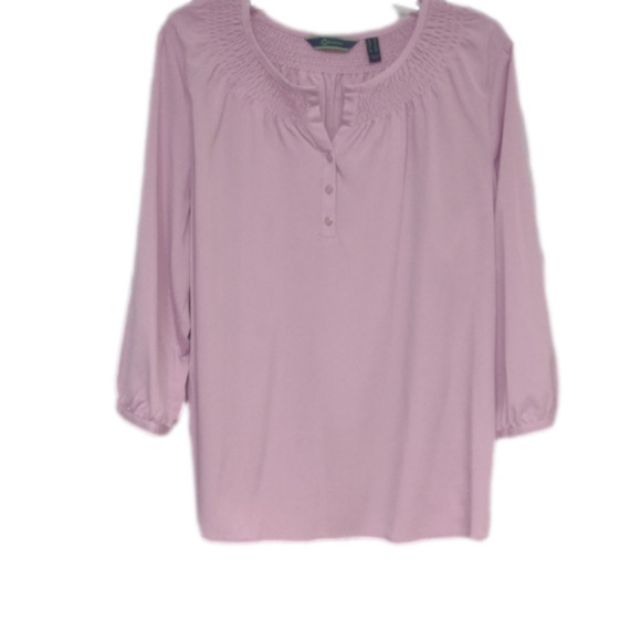 C Wonder pink smock 3/4 sleeve blouse with collar detail. Size 16, NWOT - Picture 3 of 12